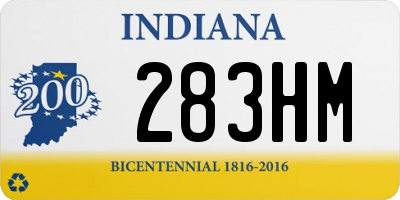 IN license plate 283HM