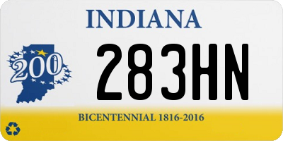 IN license plate 283HN