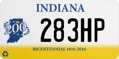 IN license plate 283HP