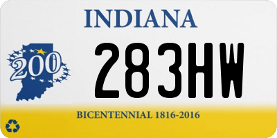 IN license plate 283HW