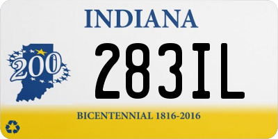 IN license plate 283IL