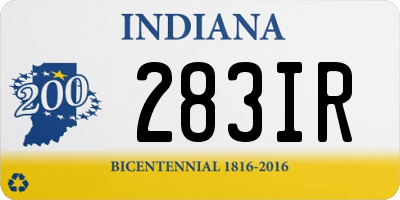 IN license plate 283IR