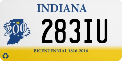 IN license plate 283IU
