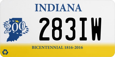 IN license plate 283IW