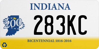 IN license plate 283KC