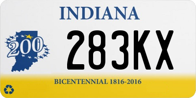 IN license plate 283KX