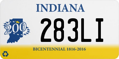 IN license plate 283LI