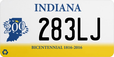 IN license plate 283LJ