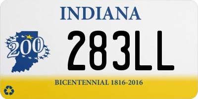 IN license plate 283LL