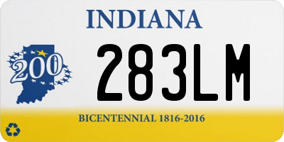 IN license plate 283LM