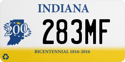 IN license plate 283MF