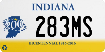 IN license plate 283MS