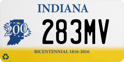 IN license plate 283MV