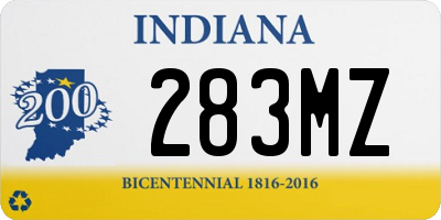 IN license plate 283MZ