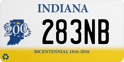 IN license plate 283NB