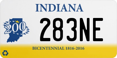 IN license plate 283NE