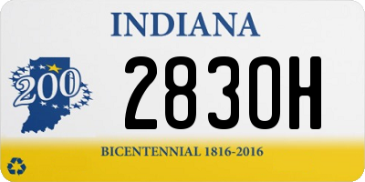 IN license plate 283OH