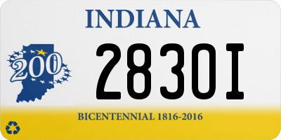 IN license plate 283OI