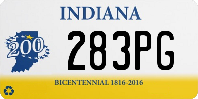 IN license plate 283PG