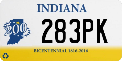 IN license plate 283PK