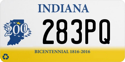 IN license plate 283PQ