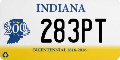 IN license plate 283PT