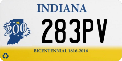 IN license plate 283PV