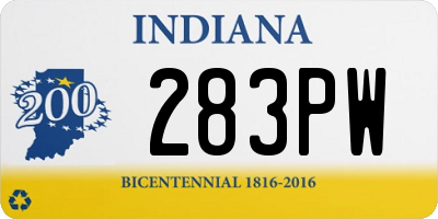 IN license plate 283PW