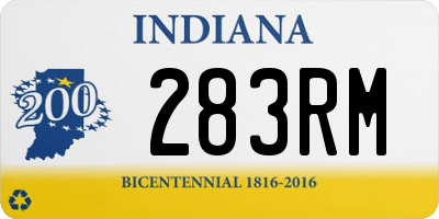 IN license plate 283RM