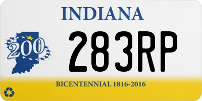 IN license plate 283RP