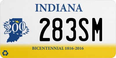 IN license plate 283SM