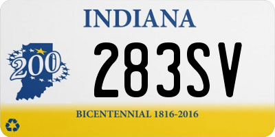 IN license plate 283SV