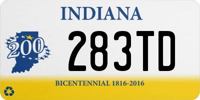 IN license plate 283TD