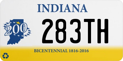 IN license plate 283TH