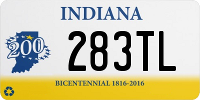 IN license plate 283TL