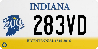 IN license plate 283VD