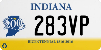 IN license plate 283VP