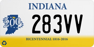 IN license plate 283VV