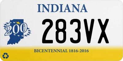 IN license plate 283VX