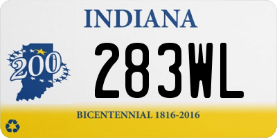 IN license plate 283WL