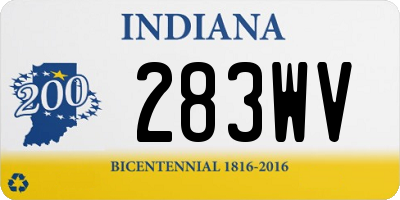 IN license plate 283WV