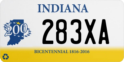 IN license plate 283XA