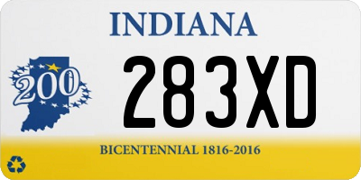 IN license plate 283XD