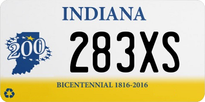 IN license plate 283XS