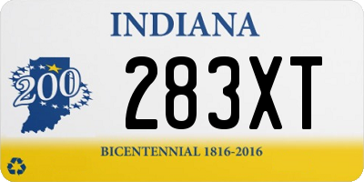 IN license plate 283XT