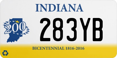 IN license plate 283YB