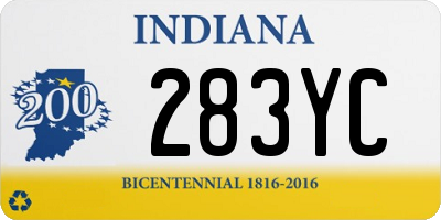 IN license plate 283YC