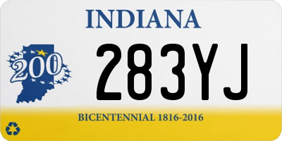 IN license plate 283YJ