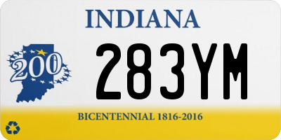 IN license plate 283YM