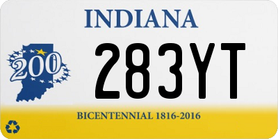 IN license plate 283YT